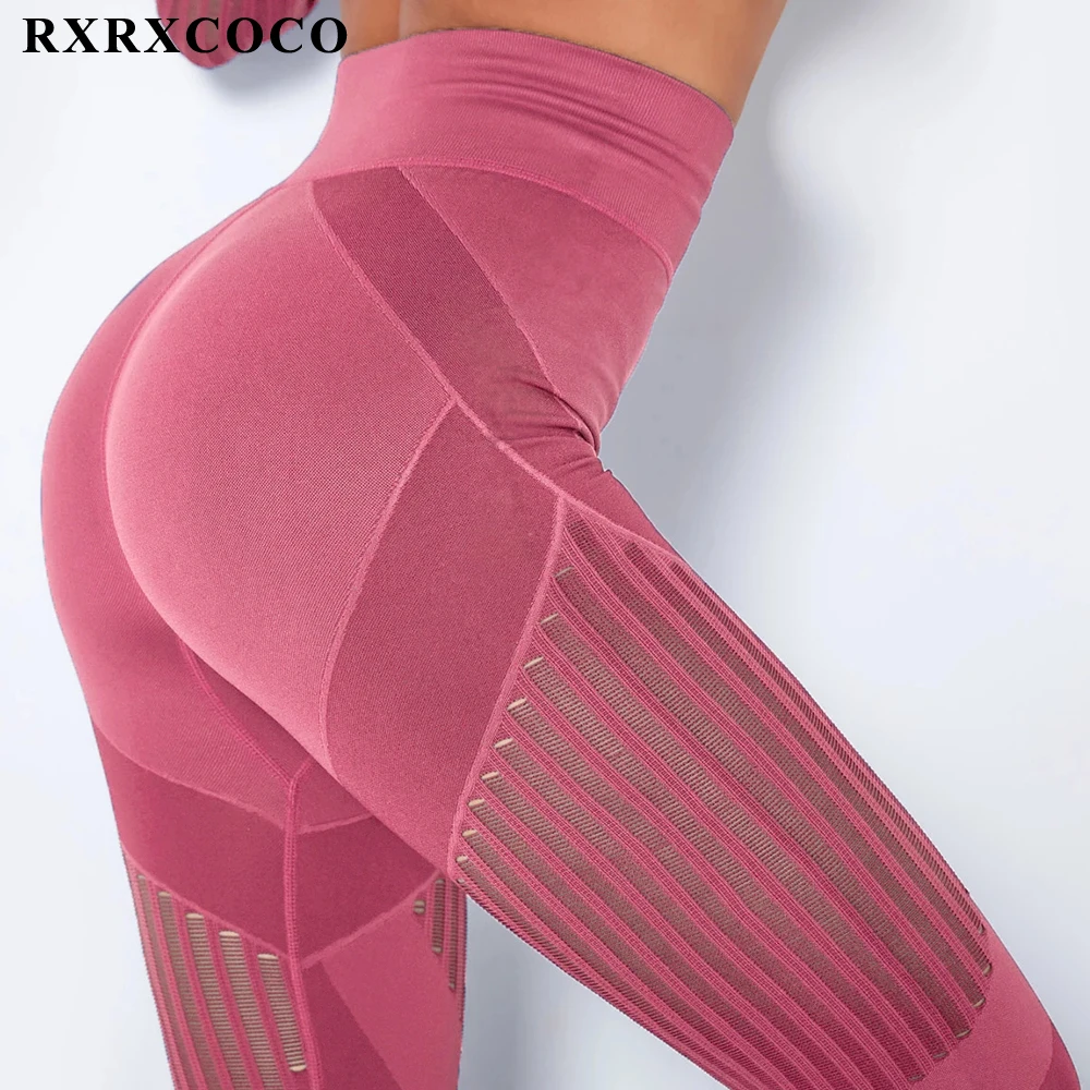 RXRXCOCO Fitness Sport Leggings Women Women's High Waist Seamless