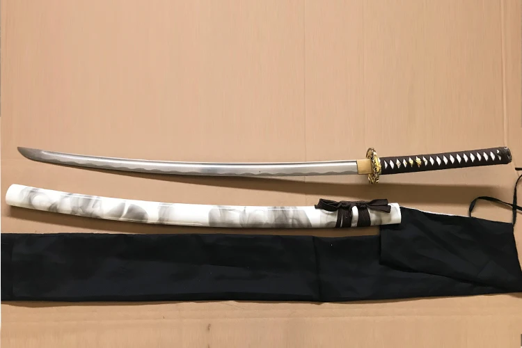 Smog деревянные оболочки меч японские мечи-катаны 1045 углеродистая сталь дракон охранника острота Настоящее Балде с канавкой-новое поступление