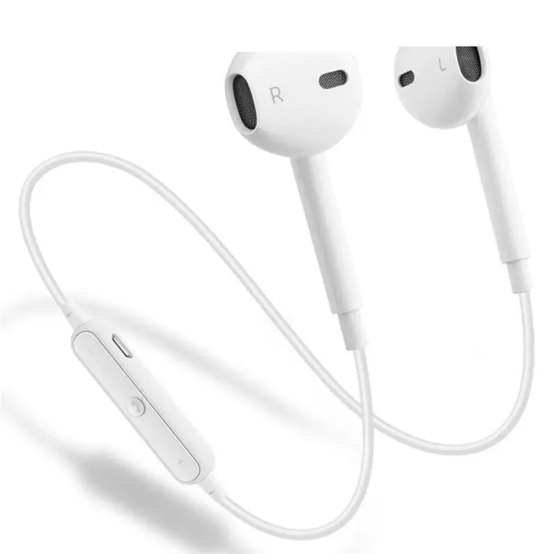 Спортивные шейные беспроводные наушники S6 Bluetooth для телефона с микрофоном iPhone