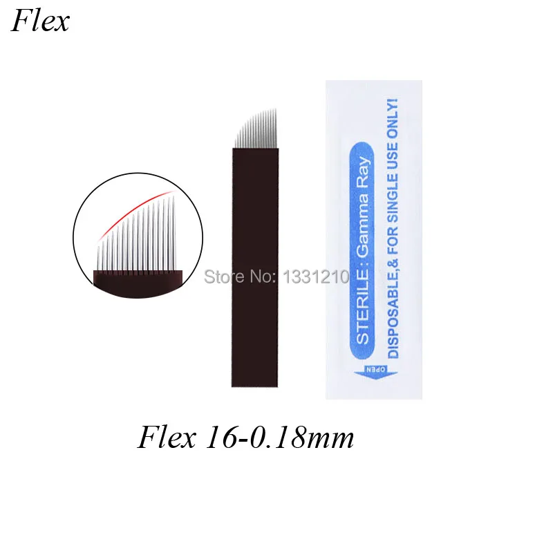 Laminas Tebori Flex Microblading 16 Flex 0,18 мм черная игла для микроблейдинга бровей игла для нанесения татуировки для 3D вышивки бровей