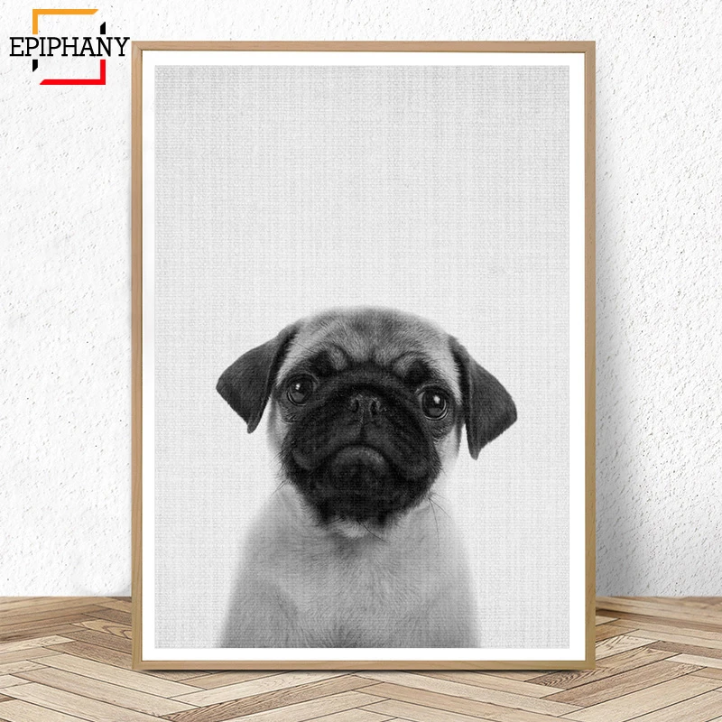 black and white dog wall art