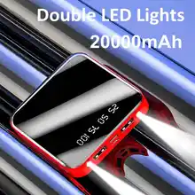 Внешний аккумулятор 20000 мАч, внешний аккумулятор, быстрая зарядка, внешний аккумулятор, портативное зарядное устройство с двойным USB выходом для телефона, 3 цвета