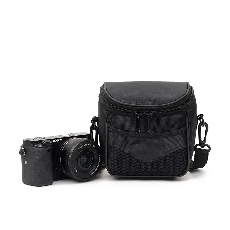 Color : White A5000 Camera Bag Great Full Body Camera PU Leather Case Bag with Strap for Sony A5100 NEX-3N 16-50mm / 40.5mm Lens