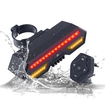 

Bike Tail Light with Turn Signals,Wireless Remote Control Bicycle Tail Light,Safety Brake Lights and Warning Light,2200mAh USB