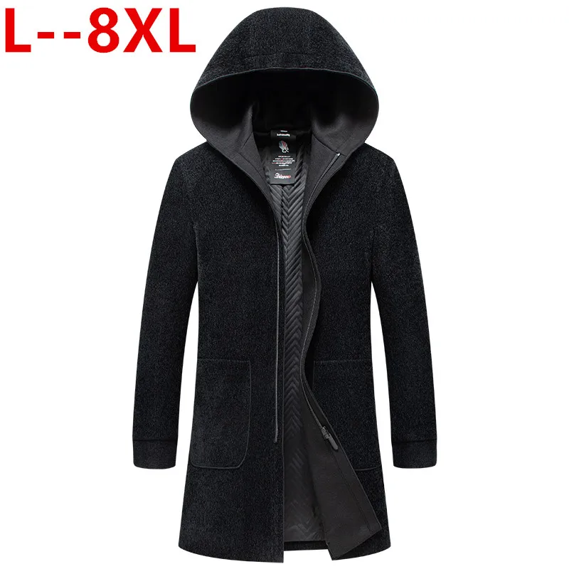10XL 8XL 6XL мужской шерстяной мужской осенне-зимний Повседневный теплый полосатый топ на молнии с длинными рукавами куртка пальто брендовая отбеленная шерсть Сексуальная мужская