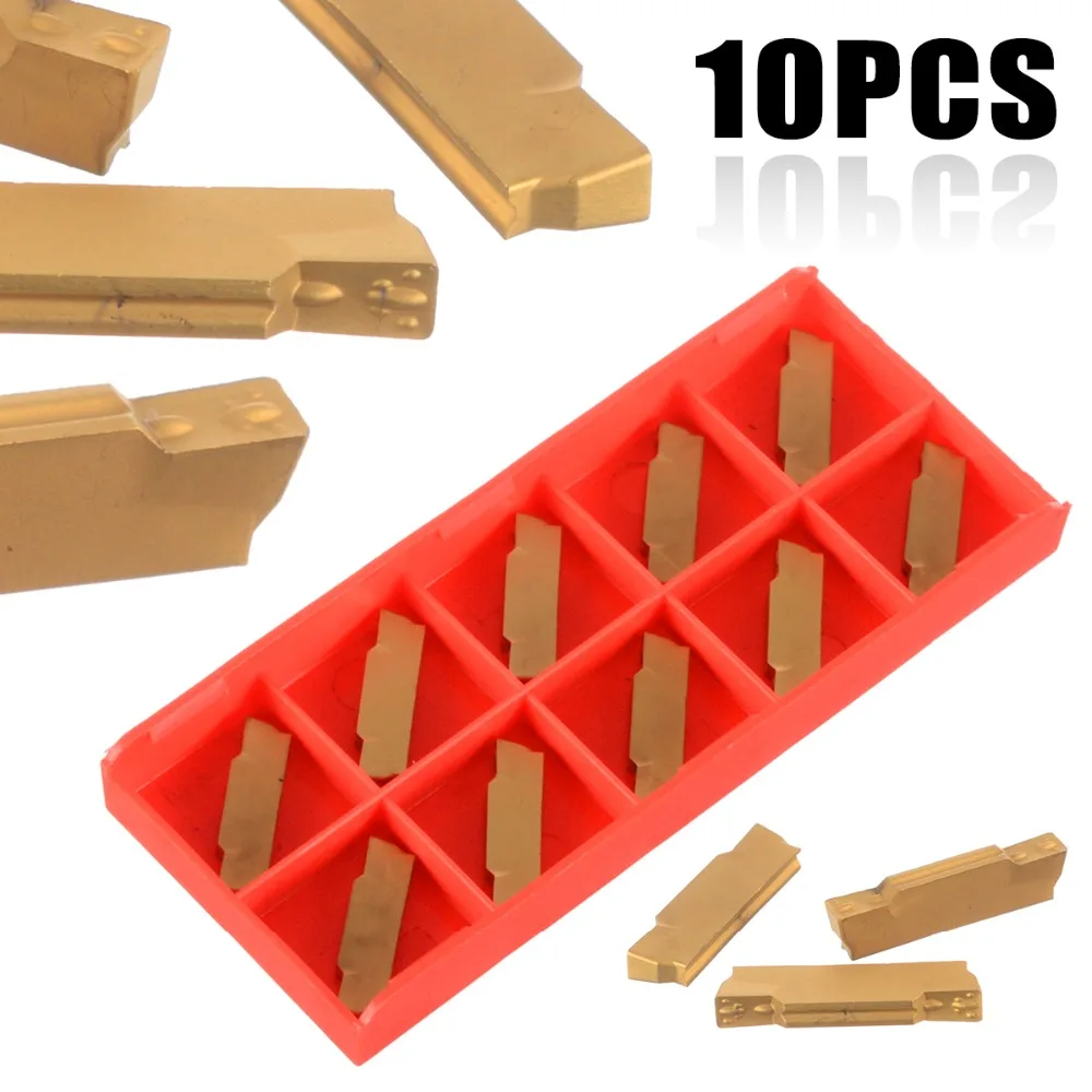 

10pcs/set MGMN300-M Carbide Inserts Golden Inserts with Box For Lathe Turning Grooving Tool