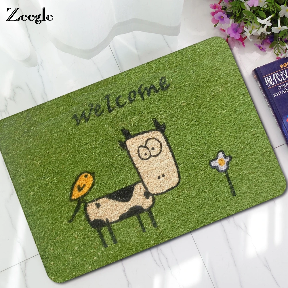 Zeegle Cartoon Entrance Door Mat Corridor Mats Home Rugs Non-slip Bath Mat Bathroom Anti-Slip Toilet Rug Kitchen Floor Carpet