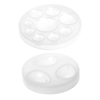 

2Pcs Diy Silicone Pendant Resin Casting Craft Jewelry Making Tool - Round Silicone Mold & Water Drop Gem Mold