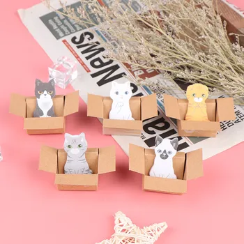 

1pc Cartoon Stationery Sticky Notes Office School Supplies Memo Pad Scrap 3D Kawaii Cat Dog Box Stickers