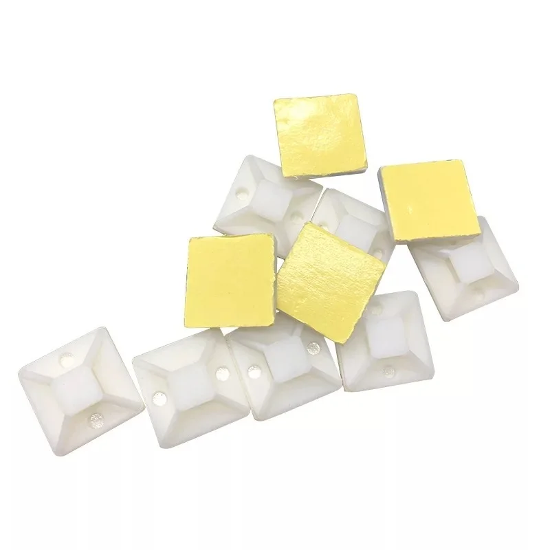 50pcs White cable base installation 20 25 30 40mm self-adhesive cable zipper installation base wall frame fixed seat clip