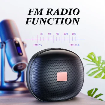 

Bluetooth Mini Speaker FM Radio Rechargeable Speaker 3-5H Music Time Hands-Free Calling Suppot TF Card