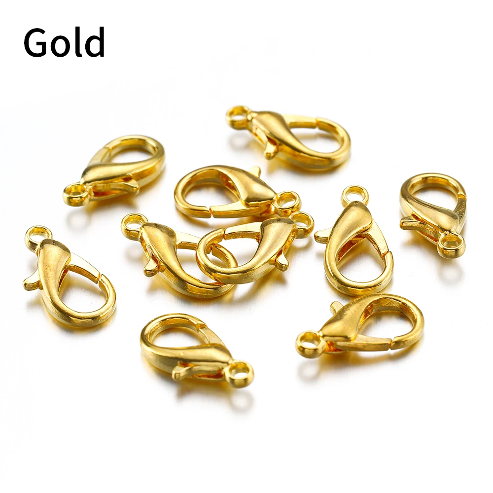  100 Pieces 12x6mm Gold Lobster Clasp Set Lobster Claw