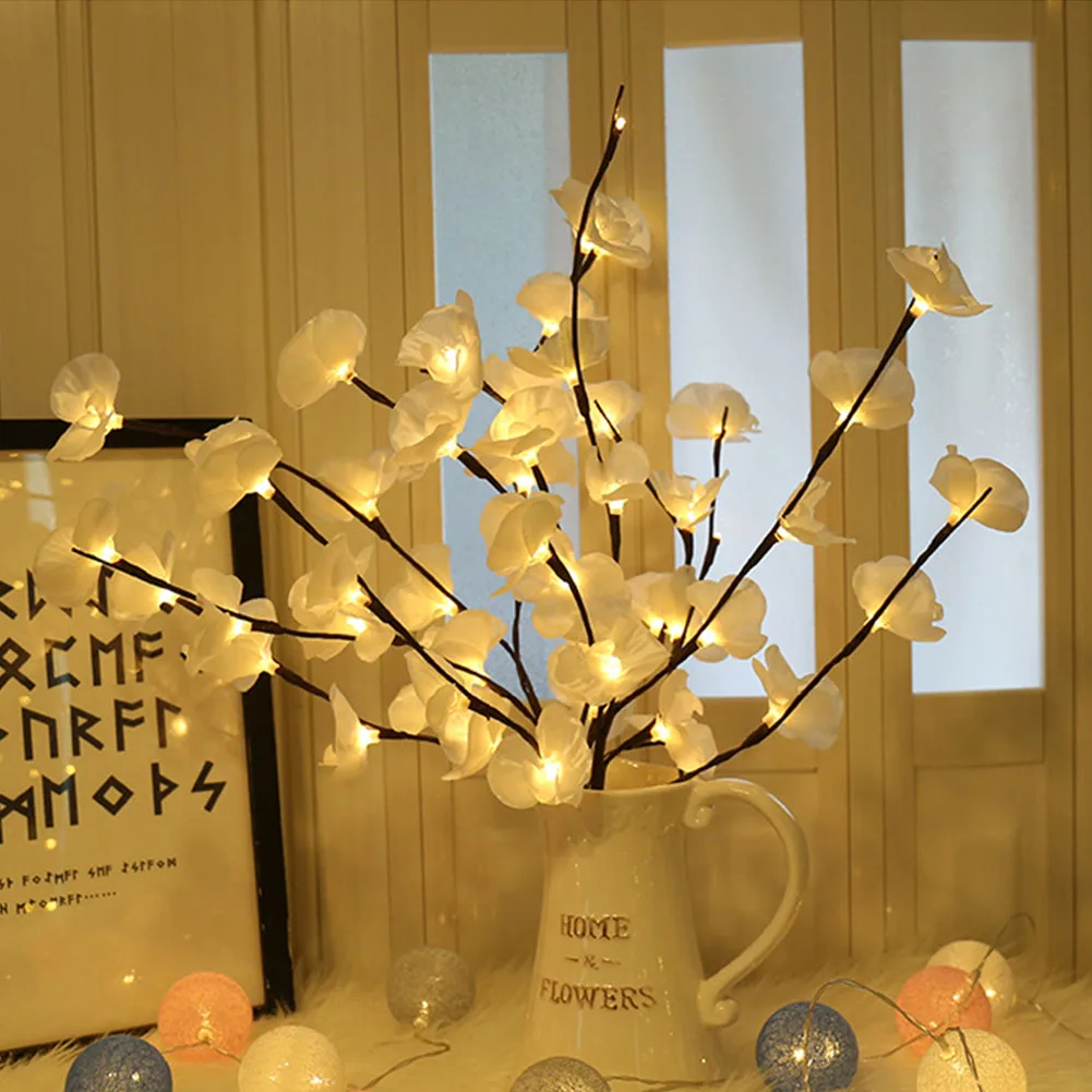 

Table Artificial Led Wedding Adjustable Branch Garden 20 Bulbs Christmas Decor Phalaenopsis Flower Lights Home Bedroom Party