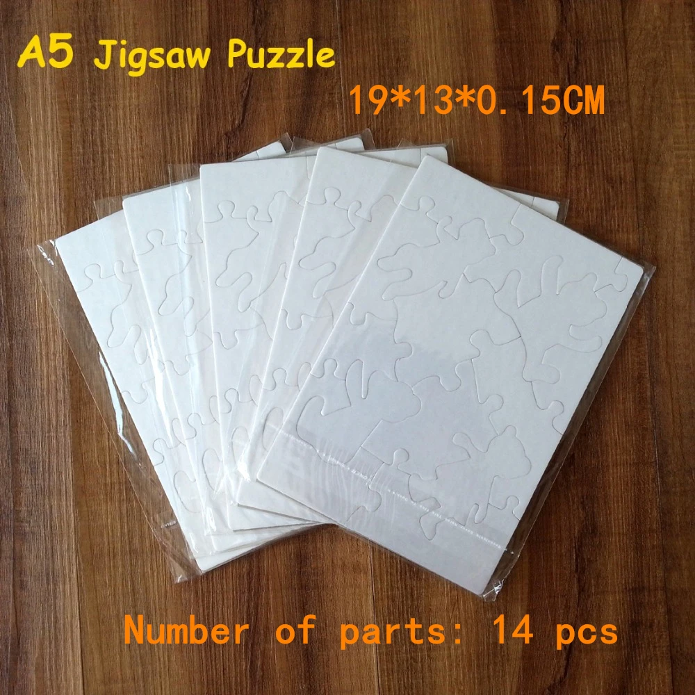 Free Shipping 12pcs/lot A5 Sublimation Blank Puzzle DIY Craft Jigsaw Puzzle Transfer Printing