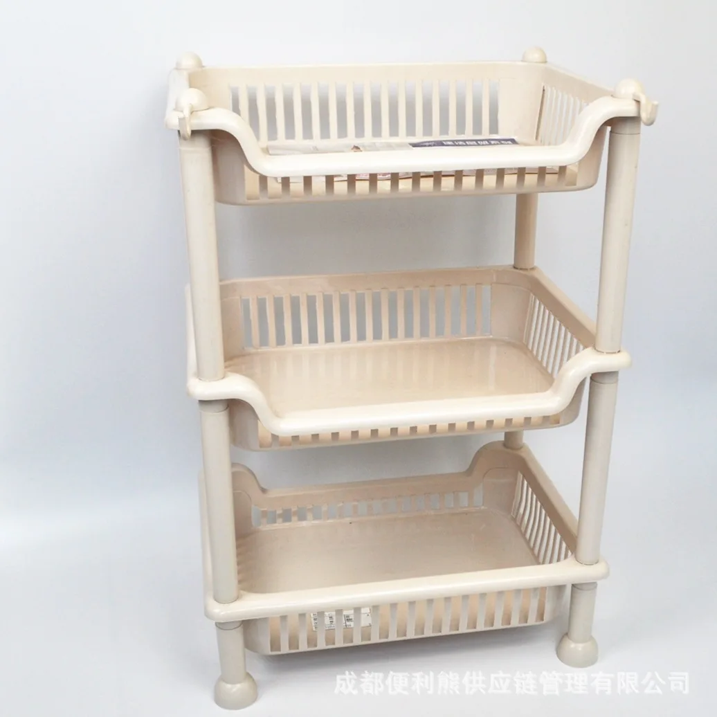 

Kitchen & Vegetable Storage Shelf Plastic zhi di shi Multilayer Small Shelf Storage Rack Floor Storage Rack Organizing Rack
