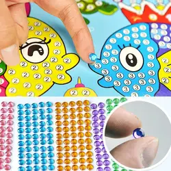 Pegatina educativa para niños y niñas, juguete educativo para pintar con diamantes, rompecabezas, mosaico de cristal, manualidades, 1 unidad, X8W8