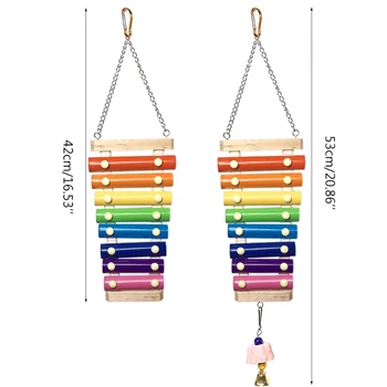 

Chicken Xylophone Toy for Hens Suspensible Wooden Chicken Coop Chew Pecking Toy GXMA