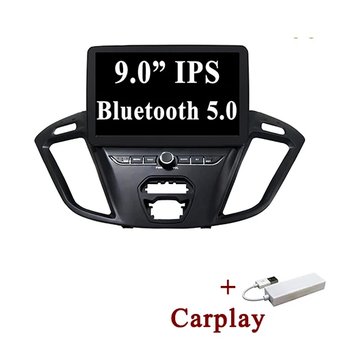 with carplay YAZH Android 9,0 Pie Автомобильный gps Navi мультимедиа для Ford Tourneo/Transit 150/205/350 HD 2013- с 9," ips HD дисплеем - Цвет: with carplay