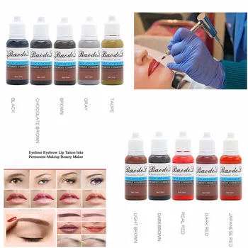 

10Pcs Permanent Makeup Training Practice Tattoo Ink Pigment 15ml/Bottle For Eyebrow Makeup with 23 Colors For Choosing supplies