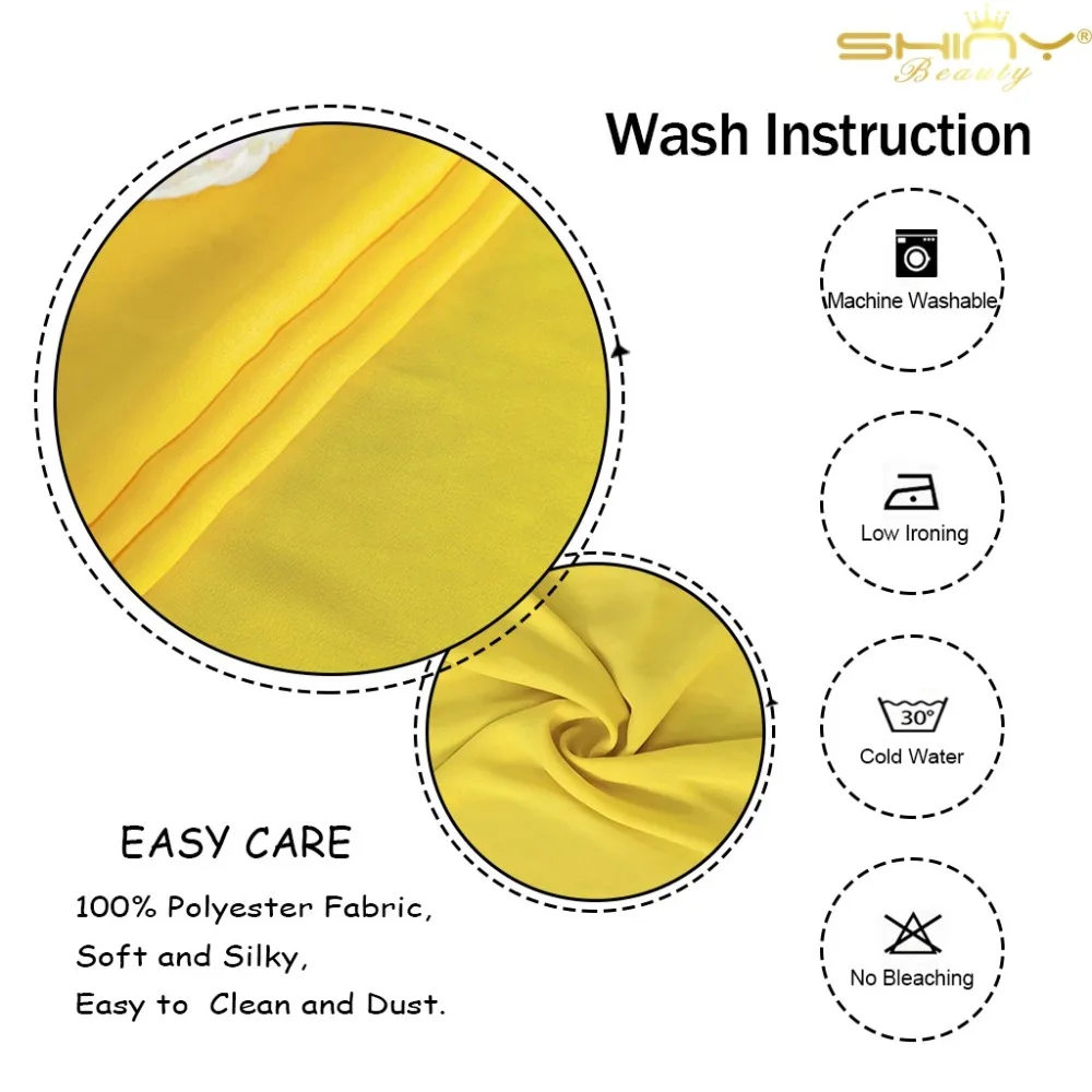 Yellow Chiffon Backdrop Curtain 2 Panel-29x120 Inch Apartment Living Room Curtains Voile Backdrop Curtains-M1007