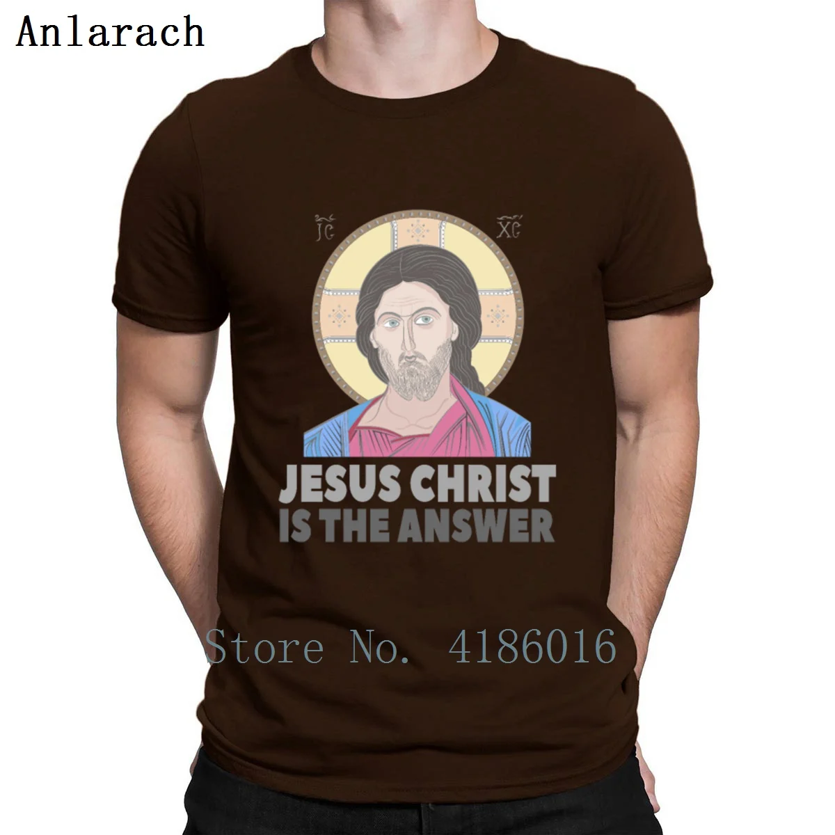 Jesus Christ Is The Answer футболка хлопок Солнечный свет более Размер 5xl Пользовательские Досуг модная одежда Весенняя рубашка - Цвет: coffee