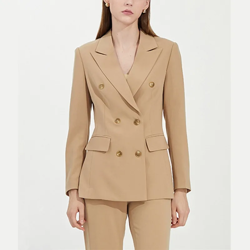 

Women's Two Piece Pants Professional Clothing Large Size Temperament Slim Long-sleeved Ladies Suit Two-piece Fashion Office Work