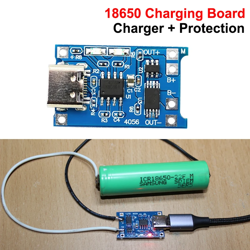 TP4056 5V 1A 18650 Lithium Battery Charging Board Charger Module+Protection Dual Functions Type-c/Micro USB/Mini USB Li-ion | Электроника