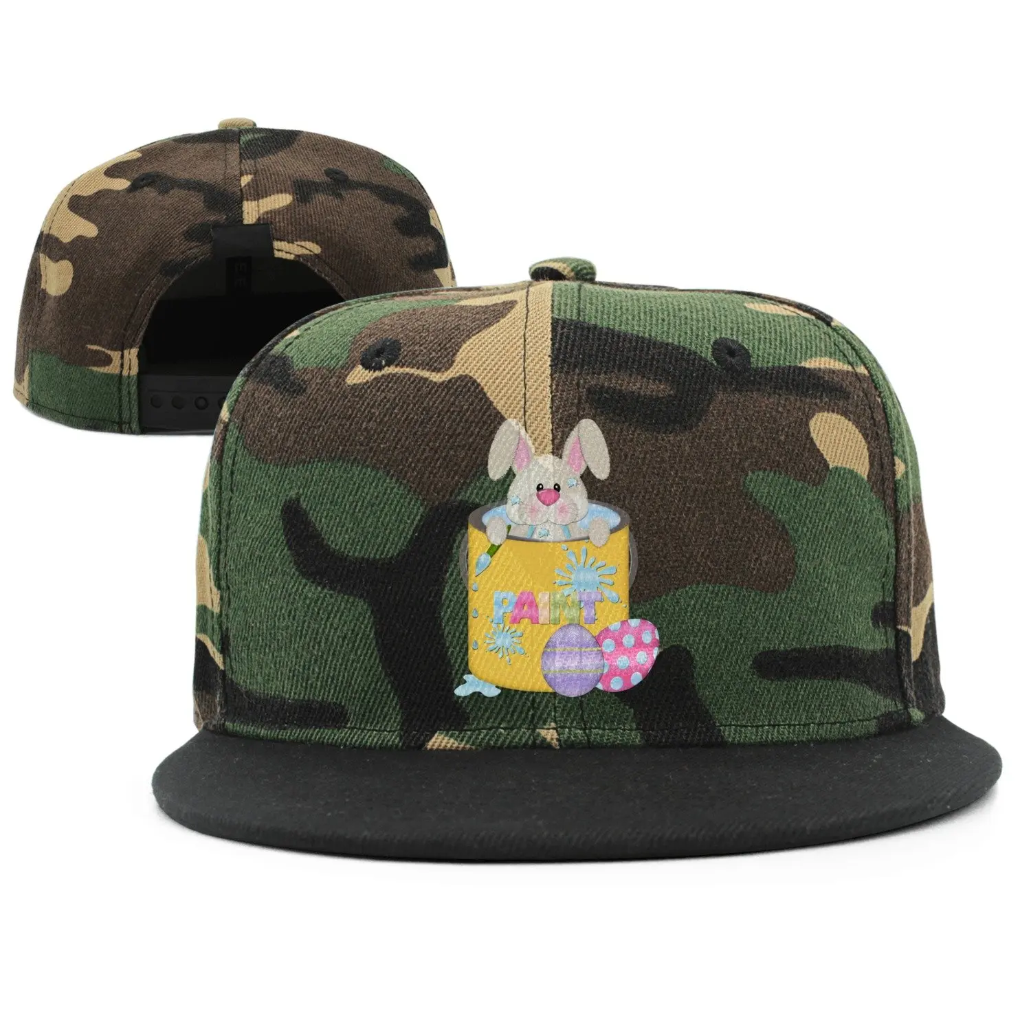 

SJSNBZ Easter Bunny in Cup Funny Unisex Adult Womens Camouflage Hip-hop Hat