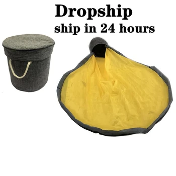 

Multifunctional Kids Play Legos Toy Clean-up Storage Bag Container Portable Toys Storage Bean Bag Waterproof Organizer Bucket Ba