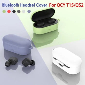 

6 Colors Silicone Protective Earphone Case For QCY T1S/QS2 Wireless Bluetooth Headset Full Cover Case Earphone Accessories