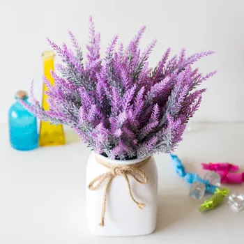 

25 Heads Wedding Party Artificial Flowers Lavender Fake Bridal Bouquet Party Home Decor Decorations Artificial Flowers