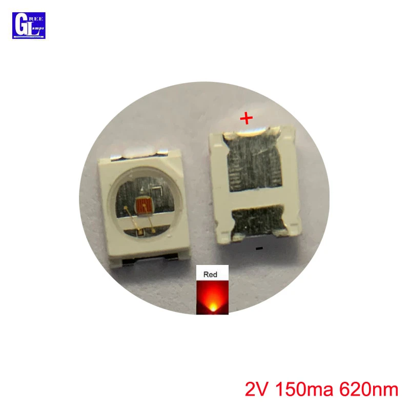 100pcs Red 2835 Smd Led Chip 2v 150ma 18 20lm Smt Surface Mounted Device Bead Led Light Emitting Diode Lamp Electronic Component Light Beads Aliexpress