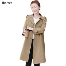 Женская одежда, пальто, Осеннее женское повседневное пальто размера плюс, двубортный винтажный плащ, верхняя одежда, длинное пальто, женская одежда