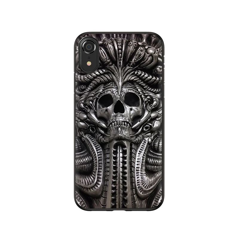 Мягкий силиконовый чехол для телефона EWAU Hr Giger Li II чехол для iPhone 5 5S SE 6 6s 7 8 Plus X XR XS 11 Pro MAX - Цвет: B8