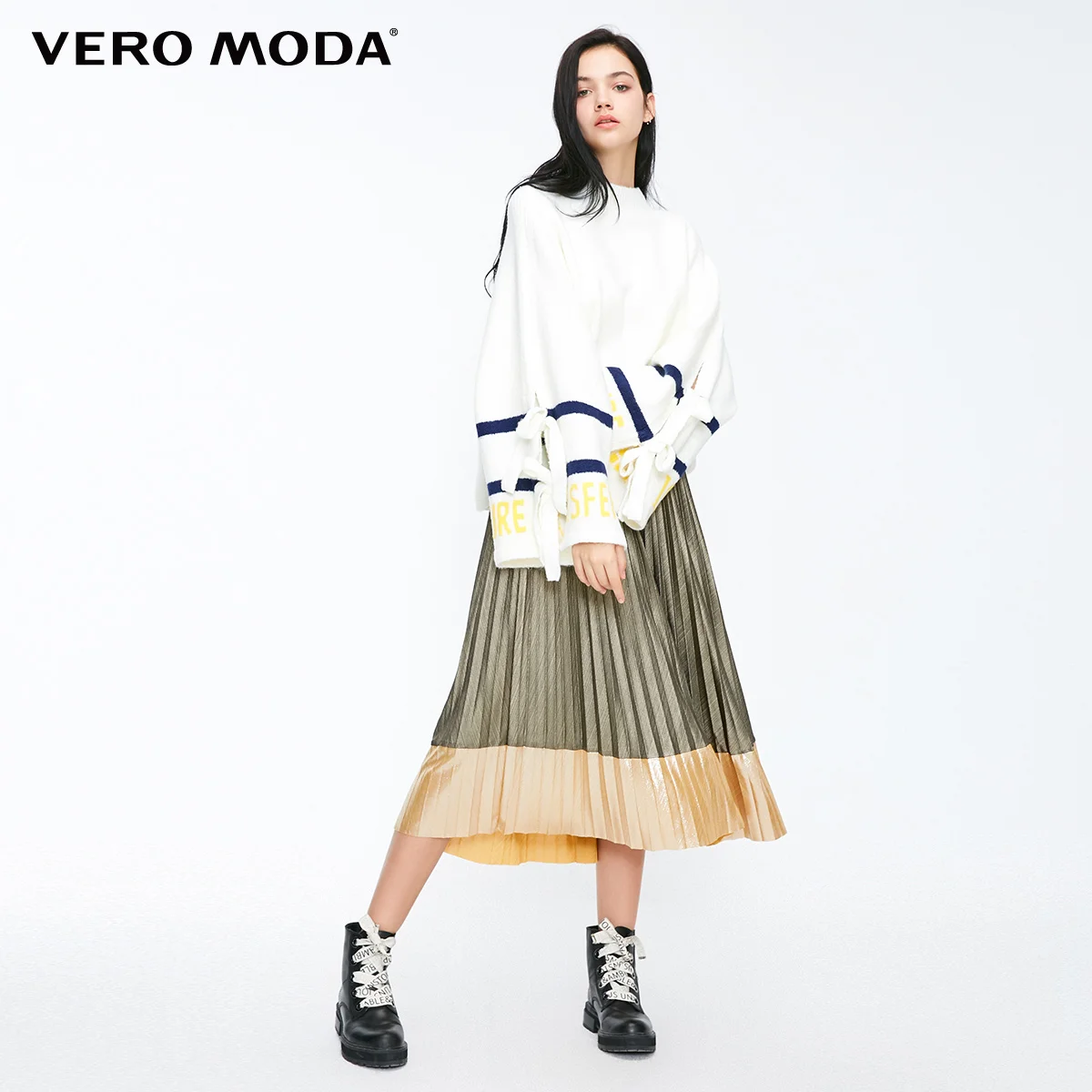 Vero Moda женский свитер на шнуровке с рукавами «летучая мышь» с надписями | 318325508 - Цвет: Snow white