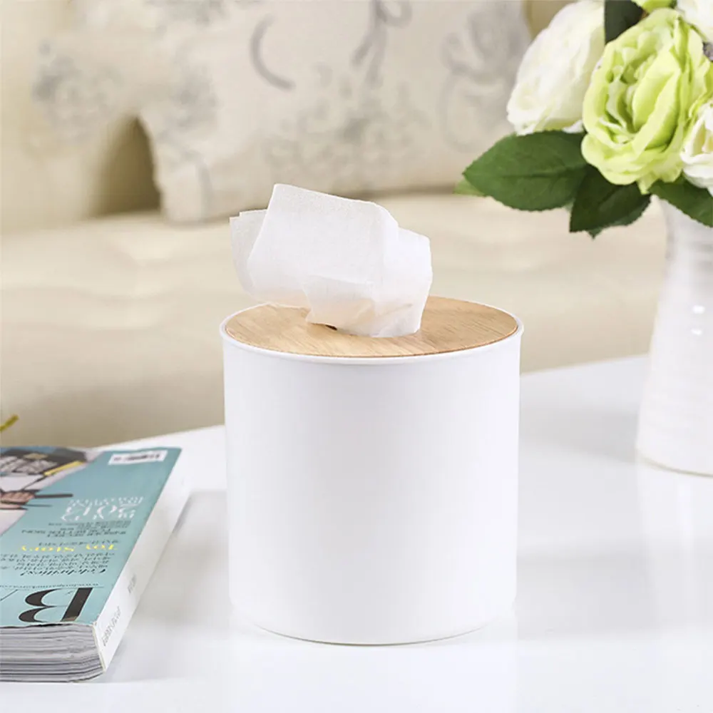 Держатель для салфеток, Круглый, для хранения мелочей, большой объем, деревянные, для офиса многофункциональная настольная бытовая техника, домашний стол