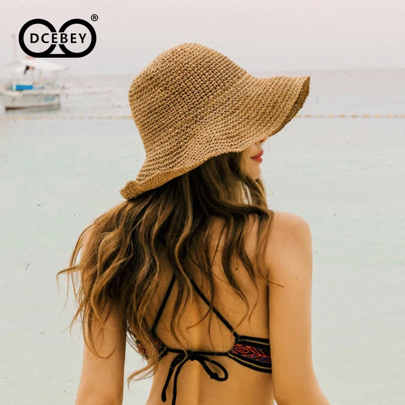 DCEBEY 2020USPOP Fashion New Summer Autumn Sun Hat Women Girl Straw Panama Beach Caps For Holiday Dropship | Аксессуары для одежды