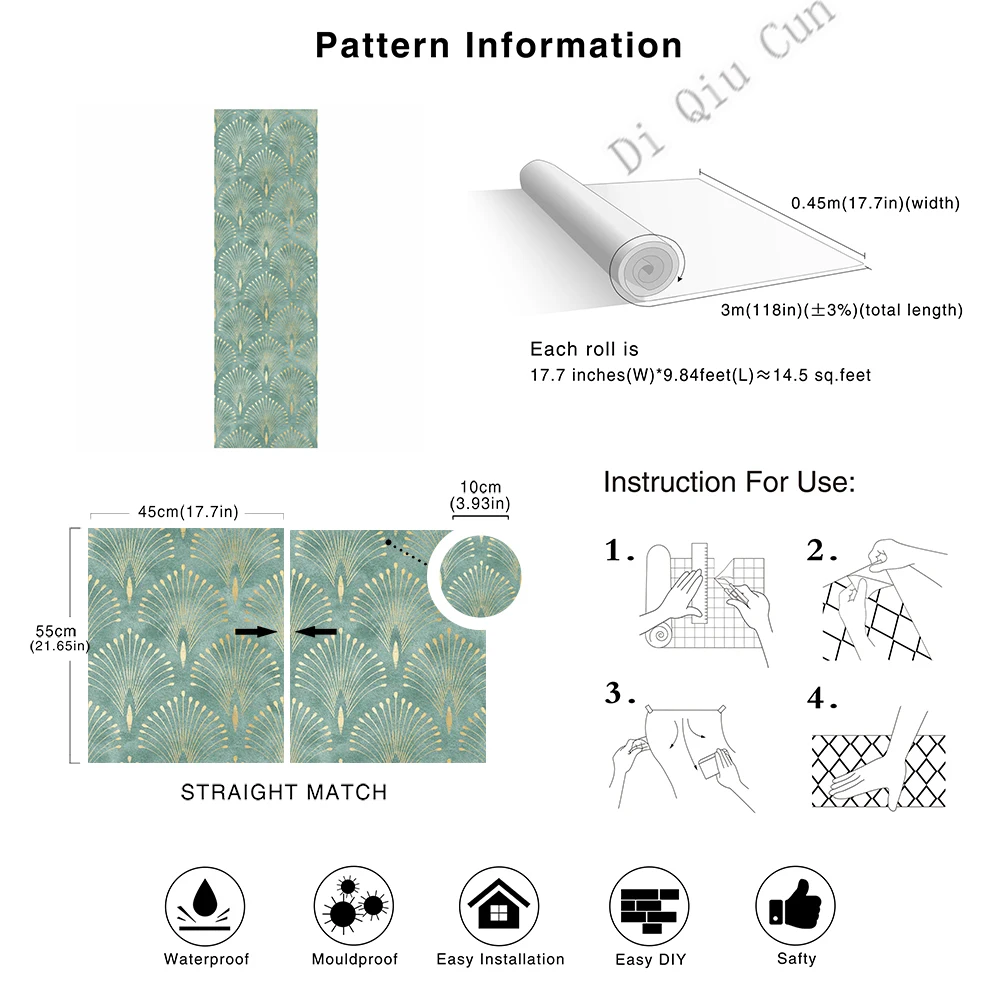 adesivos parede auto adesivos geometricos verdes papel 05