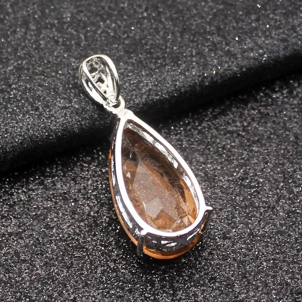 Hermosa КАПЛЕВИДНАЯ цепочка с натуральным HoneyTopaz серебряного цвета для женщин