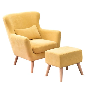 

Nordic Single Sofa Small Family Fabric Modern Simple Living Room Ins Net Red Bedroom Chairpuff asiento puff sofa