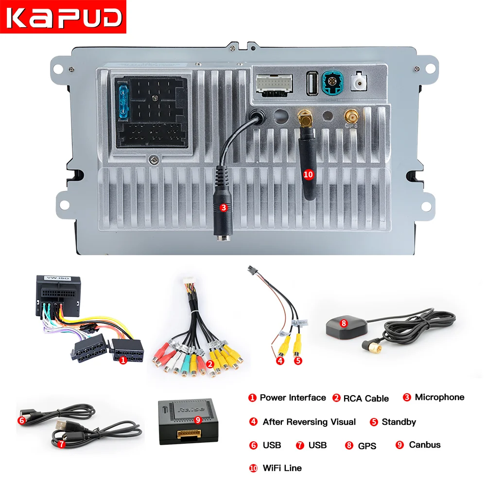 Kapud Car Radio Player Stereo Android10 9''Multimidia Autoradio Gps Classic For VW/Volkswagen/Passat/Golf/Polo/Octavia/Tiguan/B7