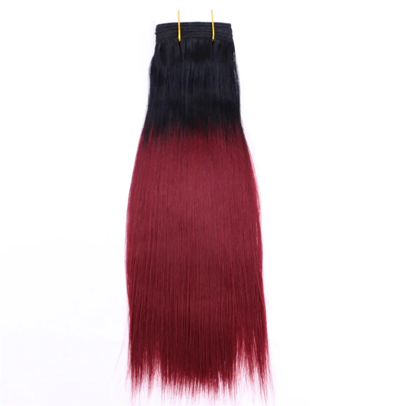 8-20 дюймов Цвет#2 натуральный черный высокая температура Синтетические волосы для наращивания двойной уток прямые волосы пучки для женщин - Цвет: T1B-118