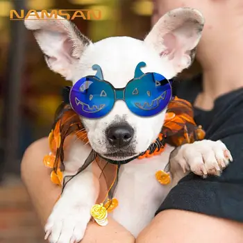 

Pet Dog Sunglasses UV Protection Halloween Funny Pumpkin Glasses Adjustable Goggles for Small Medium Dogs Cat