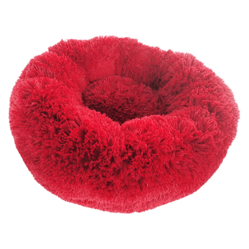 Top-Pet Bed for Cats and Dogs,Super Soft Round Dog Bed Oval Donut Nesting Cave Bed for Cats and Small Medium Dogs(50Cm