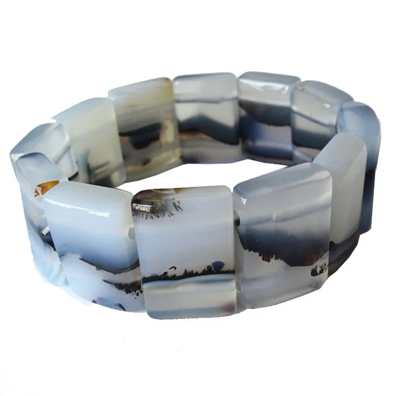 

Drop Shipping Natural Chalcedony Bracelets Lucky Amulet Jade Bracelets For Women Men Gift