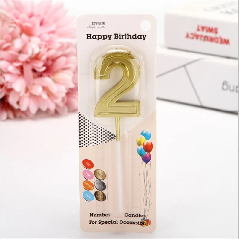 Cakelove 1 шт. 0-9 Золотые свечи-цифры на день рождения для дня рождения свечи номер 0-9 свечи для торта топпер для детей - Цвет: Gold 2