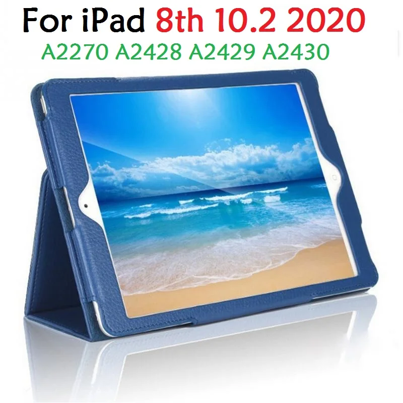 10.2 ''Slim Coque Per Ipad 8 ° 10.2 2020 Custodia Magnetica Smart A2270 A2428 Supporto Per Staffa Pu Auto Sleep Per Ipad 8 10.2 2020 Cover
