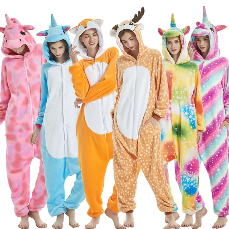 Comprar Pijama de franela de animales para adultos, Pijamas de unicornio  para mujer, Pijama Kugurumi de Cosplay, mono de conejo rosa, ropa de dormir  con zapatos