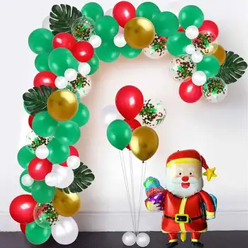 

104pcs/Set Christmas Santa Claus Christmas Decorative Balloons Sequined Latex Hang Happy New Year Hotel Home Party Decorations