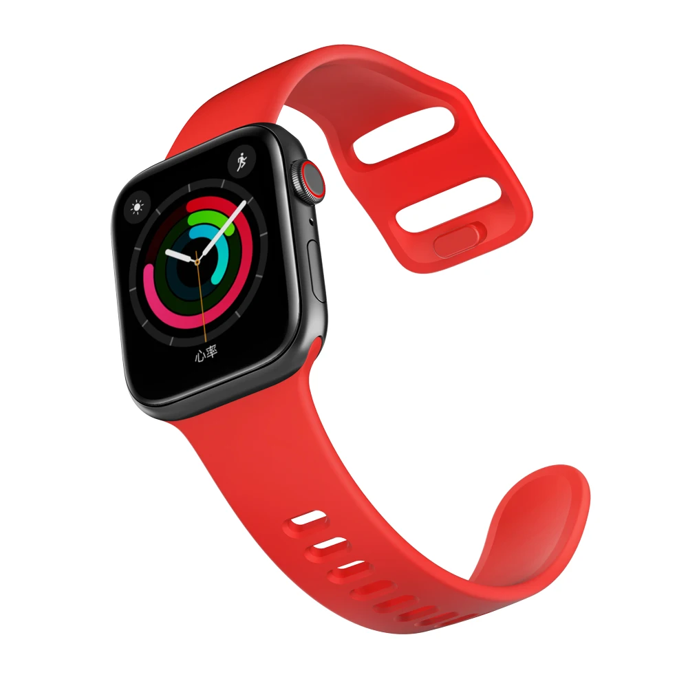 Silicone Strap For Apple Watch band 44mm 40mm iwatch Band 38mm 42mm high quality Sport Bracelet Rubber Watchband Apple Watch 4 5